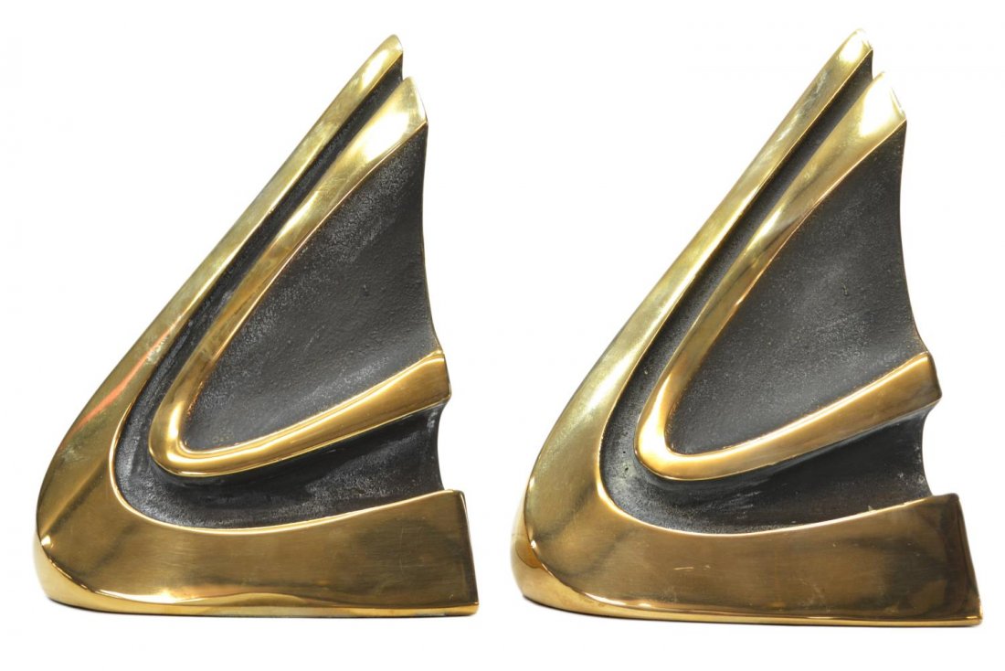 (2) BRONZE SCULPTURES, NEW BOOKENDS, BOB BENNETT: (pair) Limited Bennett Brothers bronze sculptures, 'New Bookends' signed Bob Bennett (Bob (Robert) M. Bennett, Californian, 1928 - 2003), numbered 90/500 and dated 1982, accompanied by Bennett Sculptu