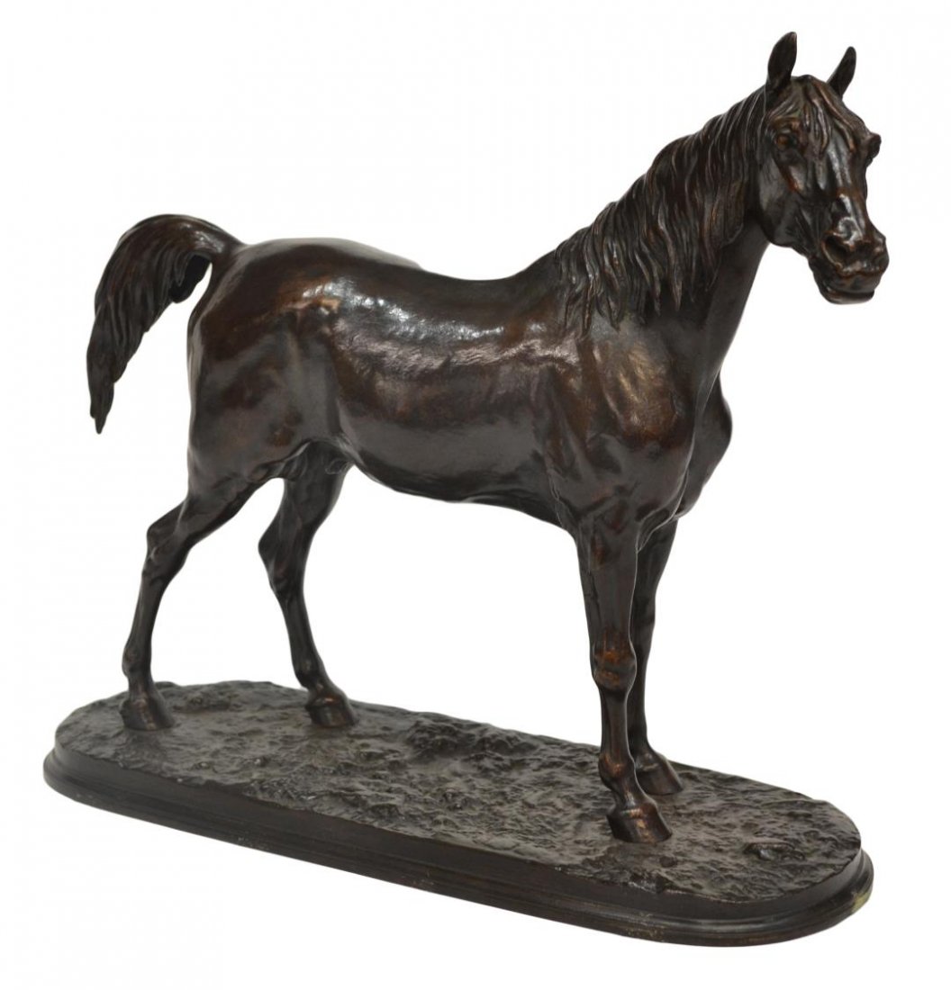 BRONZE HORSE FIGURE, "IBRAHIM", AFTER P.J. MENE