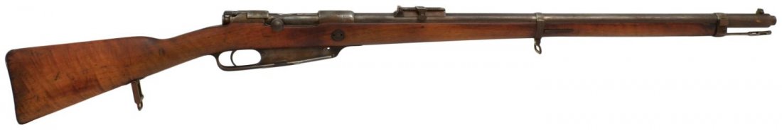 ANTIQUE GERMAN MAUSER MODEL 88 RIFLE: German Mauser rifle, Model 88, Gew 88, straight handle bolt action, 7.92x57mm caliber, receiver ring marked Amberg 1890, 29" barrel, adjustable rear sight, cleaning rod, two sling swivels, SN 4066 **A