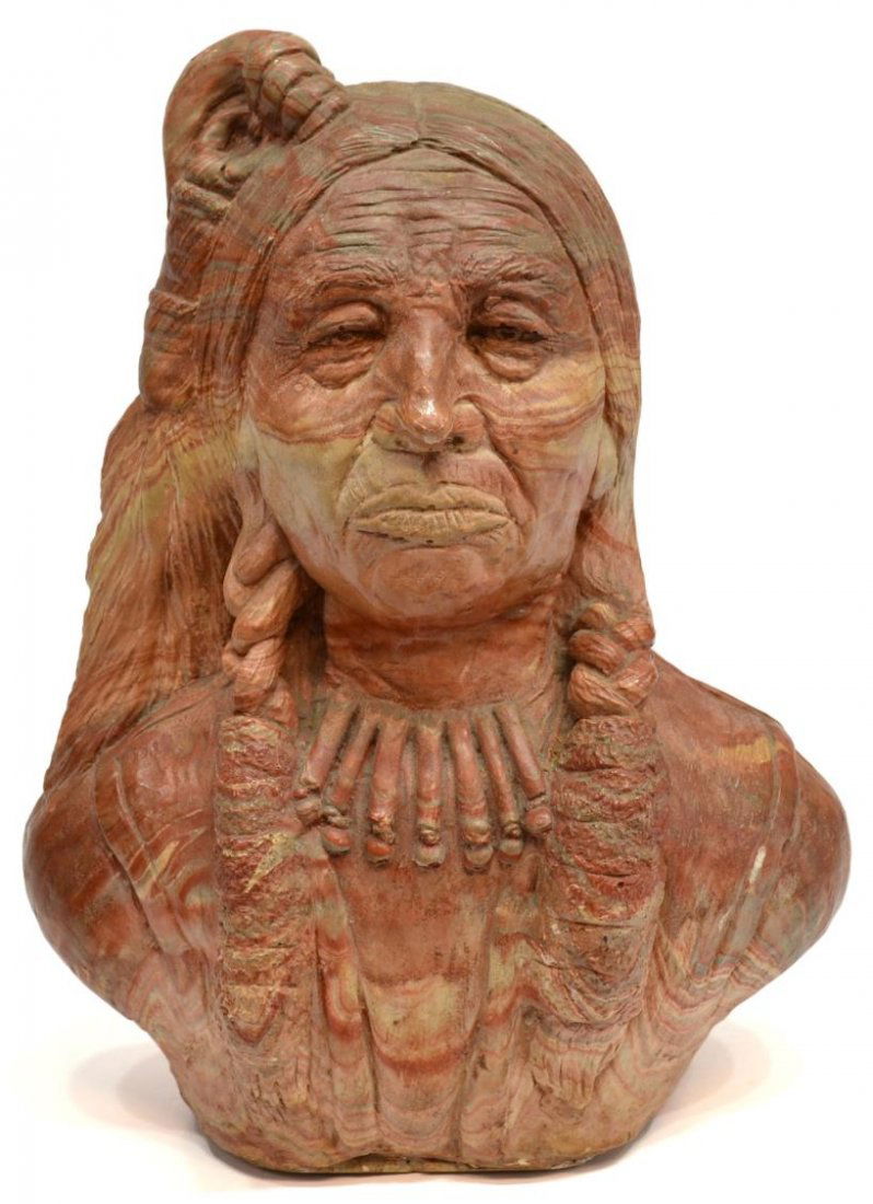 NATIVE AMERICAN INDIAN CLAY BUST