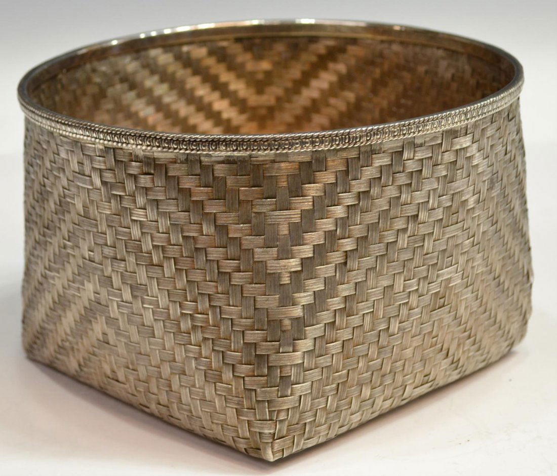 LARGE TANE MEXICO CITY 925 STERLING WOVEN BASKET Dec 08, 2013