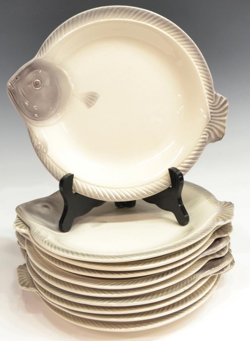 (10) VINTAGE GERMAN WAECHTERSBACH FISH PLATES