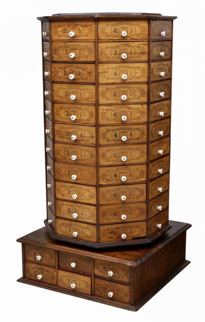 ANTIQUE PINE REVOLVING MULTIDRAWER BOLT