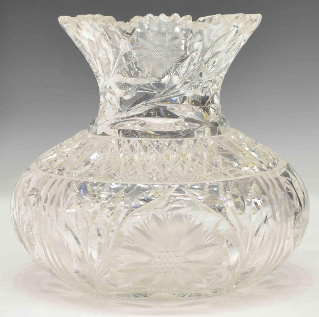 AMERICAN BRILLIANT PERIOD CUT GLASS VASE