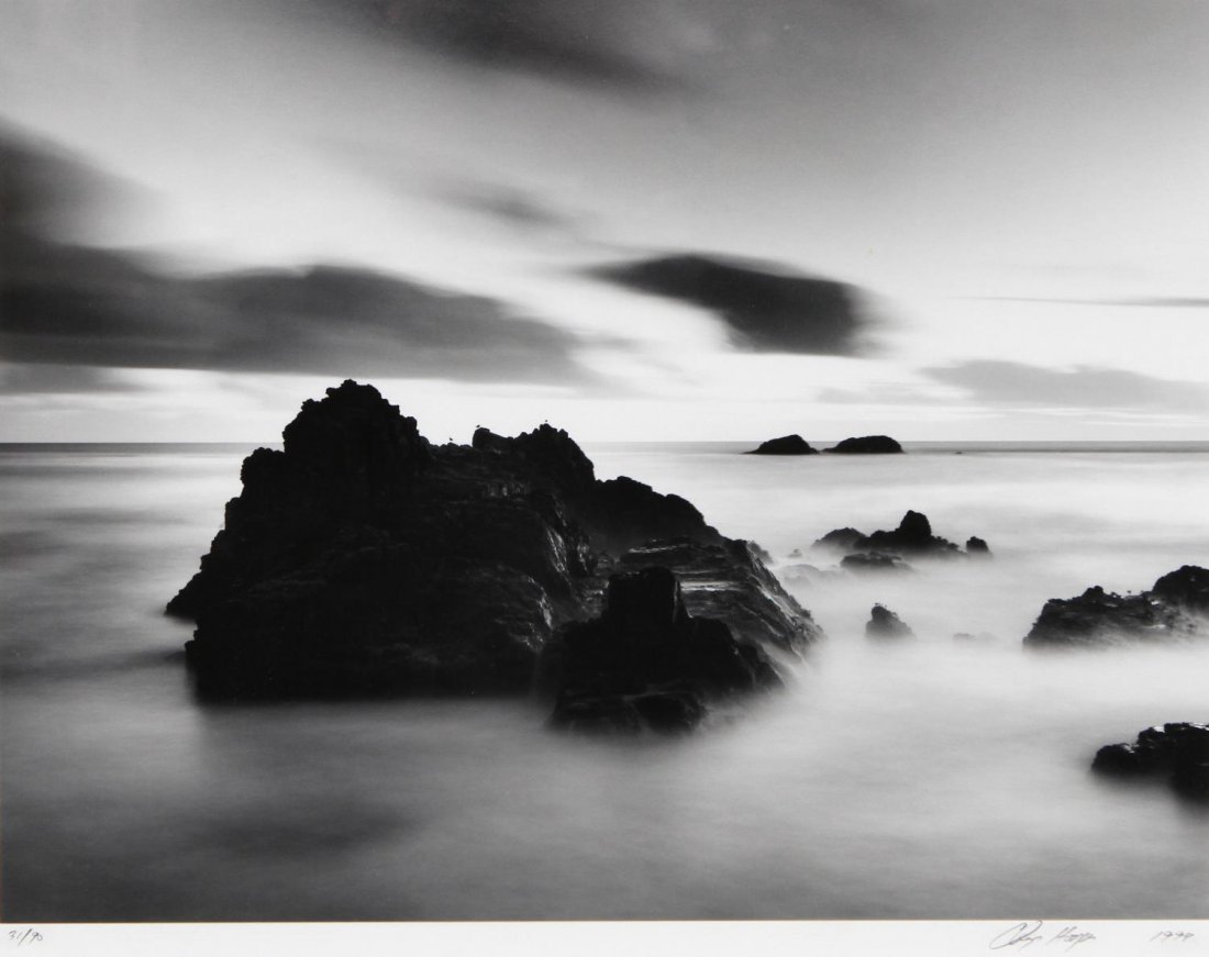 FRAMED PHOTOGRAPH, CHIP HOOPER: Framed photograph, "3 1/2 Birds on a Rock", pencil signed lower right Chip Hooper, 1994 (California, b 1962), numbered lower left 31/90, sight: 10"h, 13"w, overall: 16.25"h, 20.25"w, 4.25lbs Start Pri