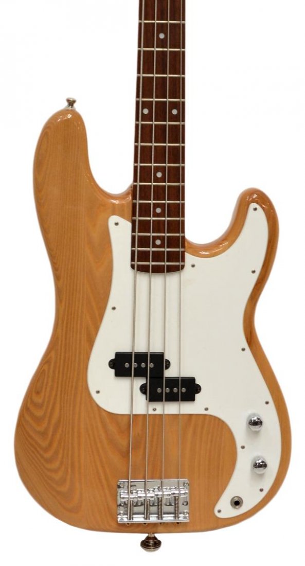 FENDER SQUIER P-BASS ELECTRIC GUITAR: Fender Squier P Bass four string guitar, c. 1999 *Provenance: Austin musician Bill Thomas (stage name Bill James), music shop operator, played for bands including The Rockhounds, Primitive Moderns, Ch