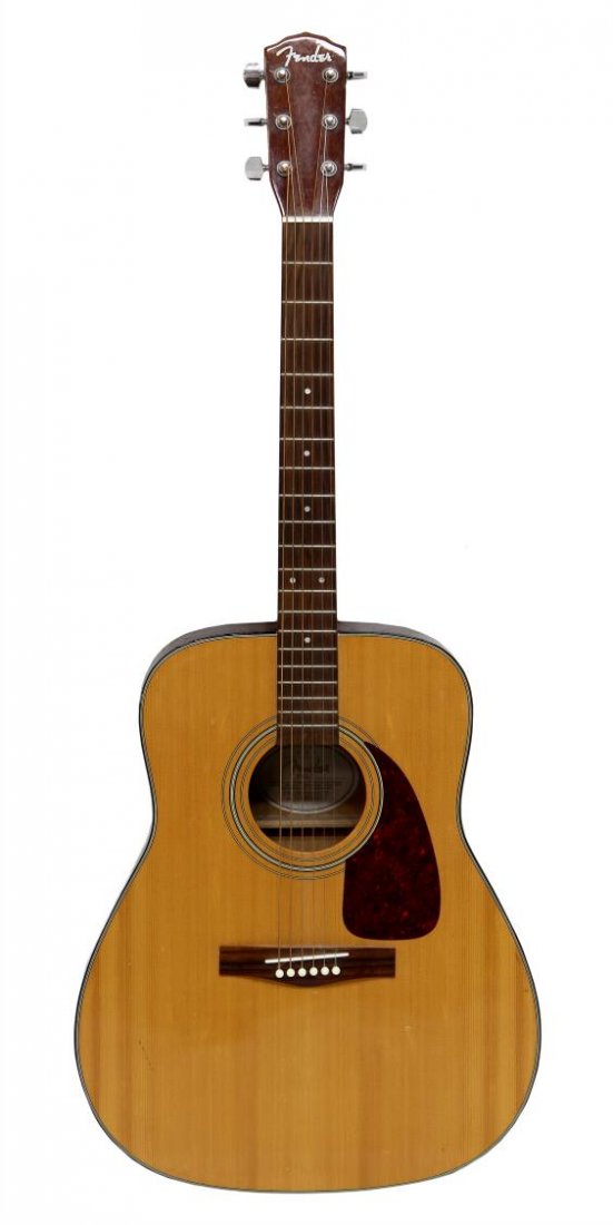 FENDER DG-7 ACOUSTIC GUITAR & HARD CASE: Fender Model DG-7 acoustic six string guitar and hard case, SN 1Y00500013, case: 6.5"h, 44.75"l, 18.5"d *Provenance: Austin musician Bill Thomas (stage name Bill James), music shop operator, played fo