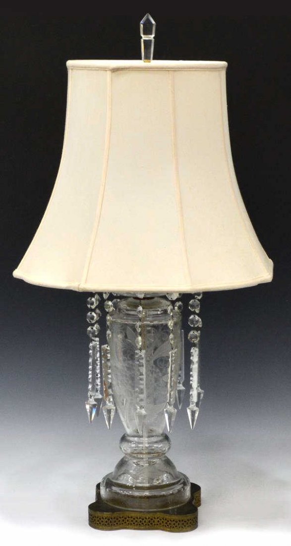 COLORLESS CUT CRYSTAL PRISM TABLE LAMP Oct 26, 2014 Austin Auction