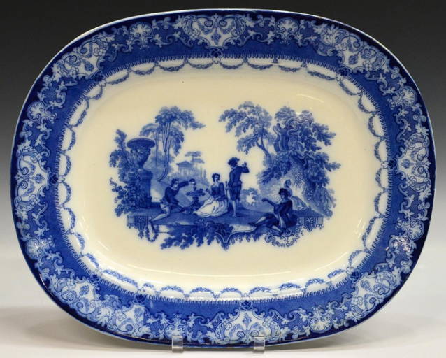Doulton Burslem England Watteau Flow Blue Platter