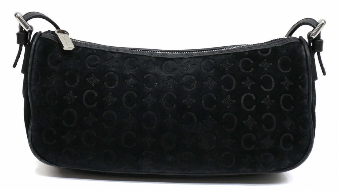 CELINE BLACK MONOGRAM SHOULDER BAG: Celine black monogram purse with shoulder strap, .5lbs Start Price: $50.00