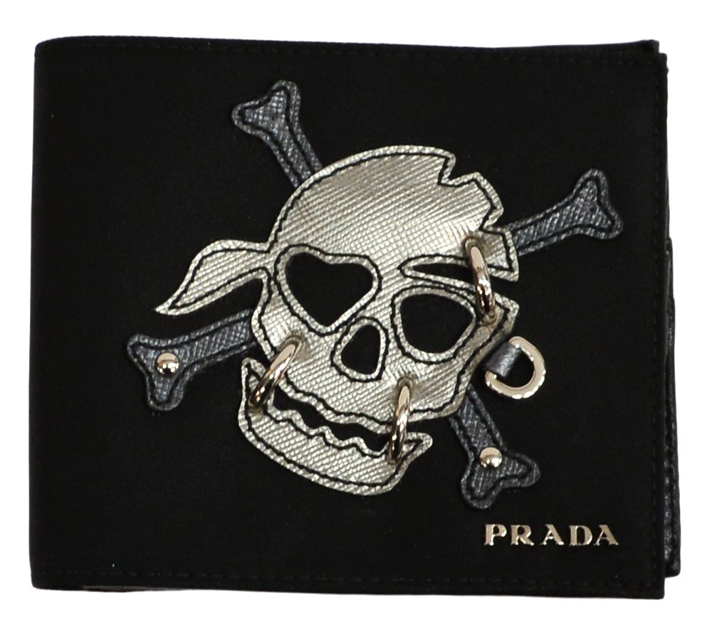 prada skull wallet