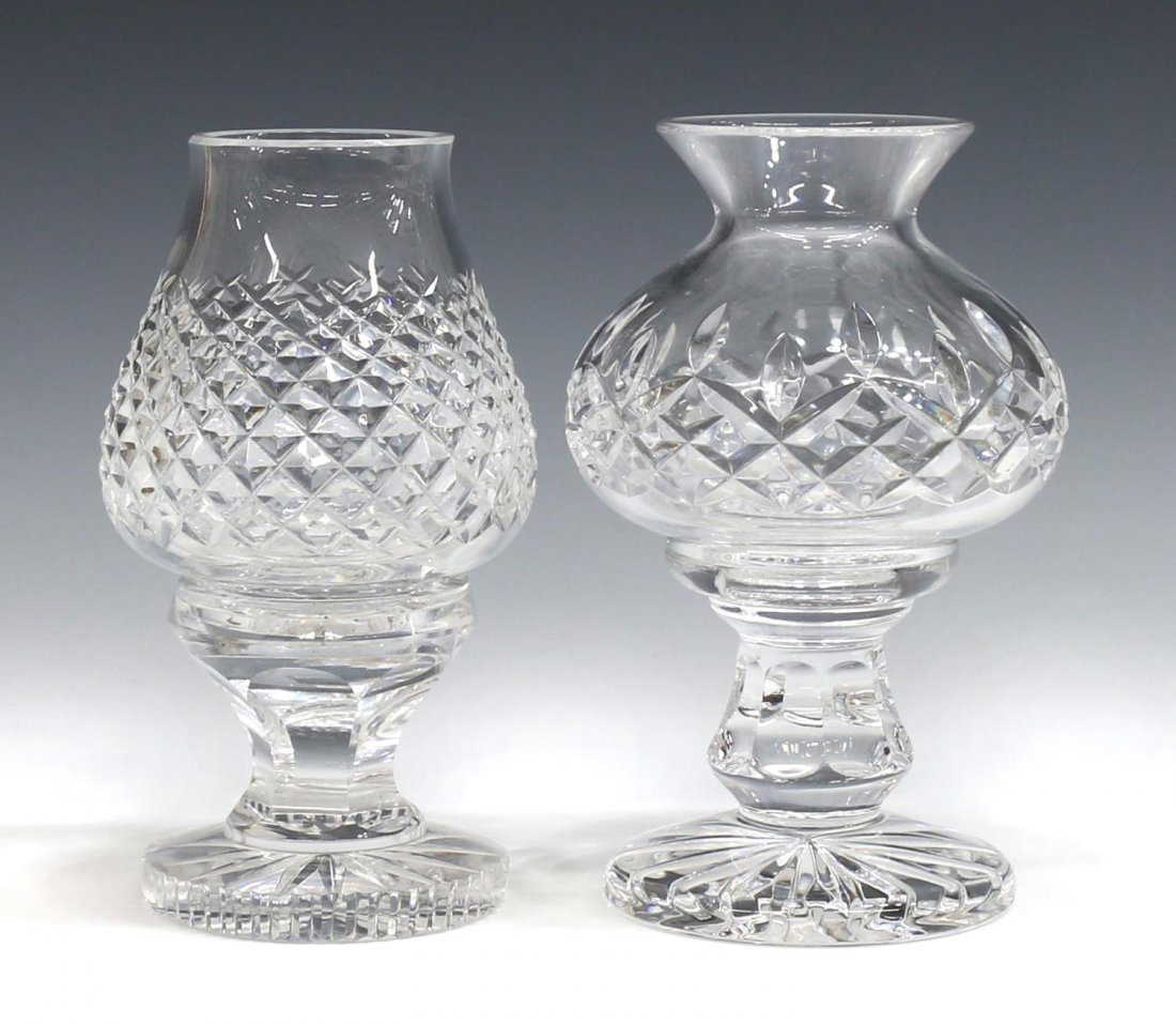 2 Waterford Alana Lismore Hurricane Lamps 2 Waterford Alana Lismore Hurricane Lamps