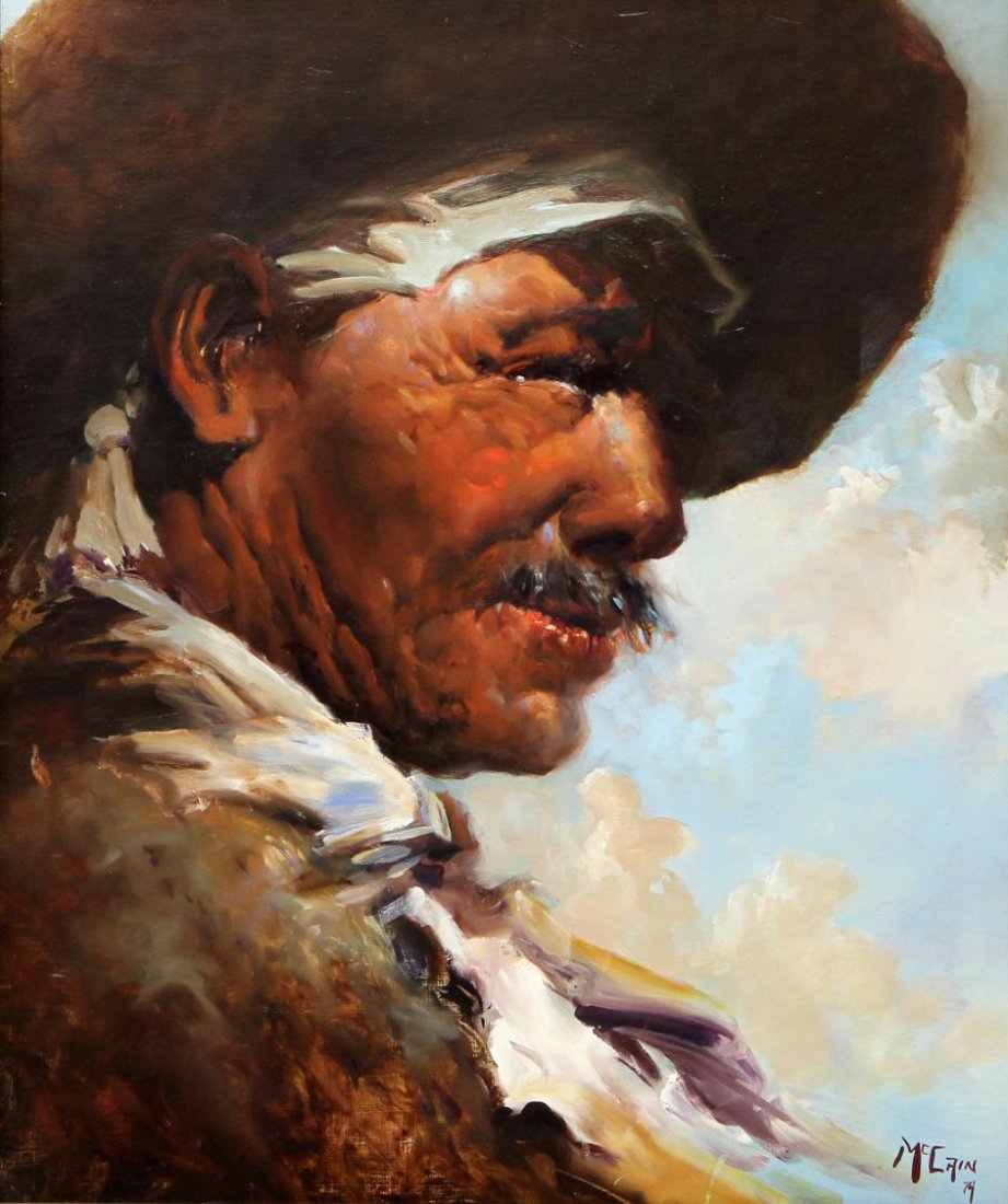 BUCK McCAIN (B. 1943), PORTRAIT OF A COWBOY (1 of 4)