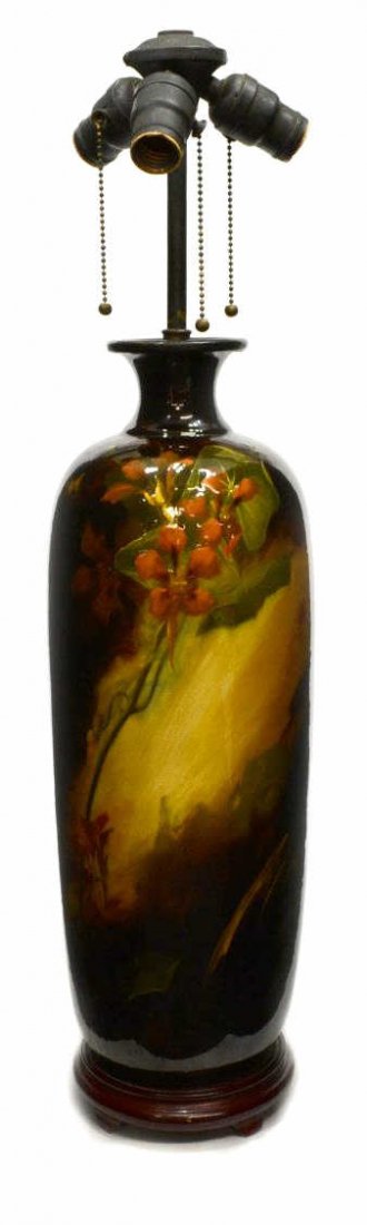 WELLER LOUWELSA ART POTTERY 19.5"H VASE, LAMP (1 of 5)