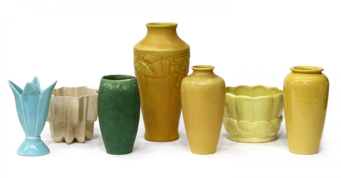 (7) GRUEBY, ROOKWOOD & OTHER ART POTTERY VASES (1 of 7)