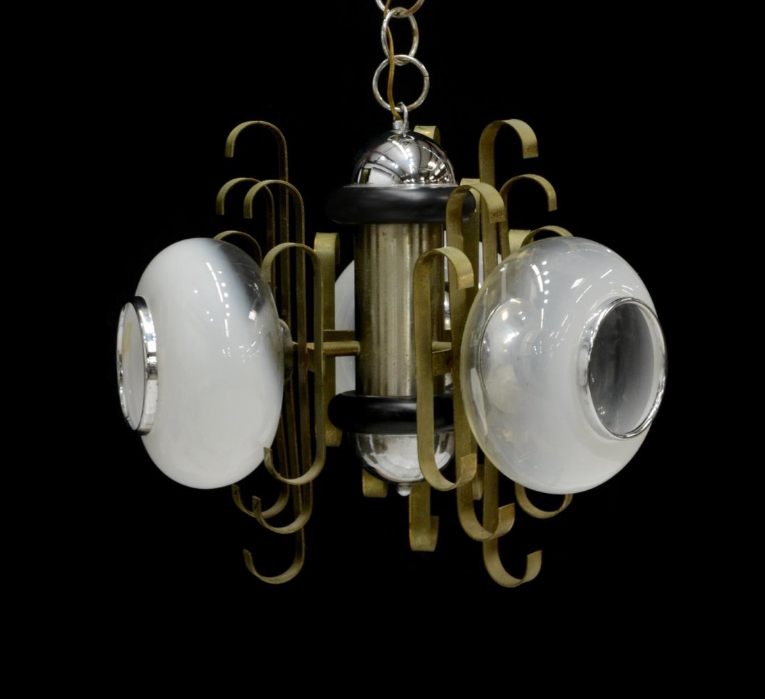 ITALIAN MID-CENTURY MODERN CHROME CHANDELIER (1 of 3)