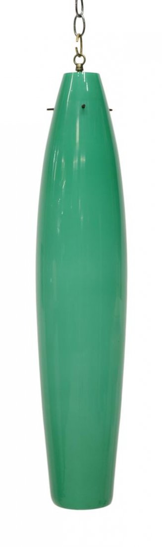 VISTOSI, ITALIAN MID-CENTURY MODERN GREEN CEILING LIGHT (1 of 1)