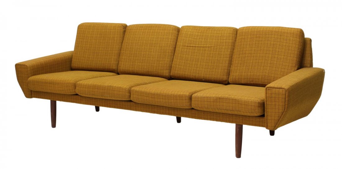DANISH MID-CENTURY MODERN UPHOLSTERED LONG SOFA (1 of 4)