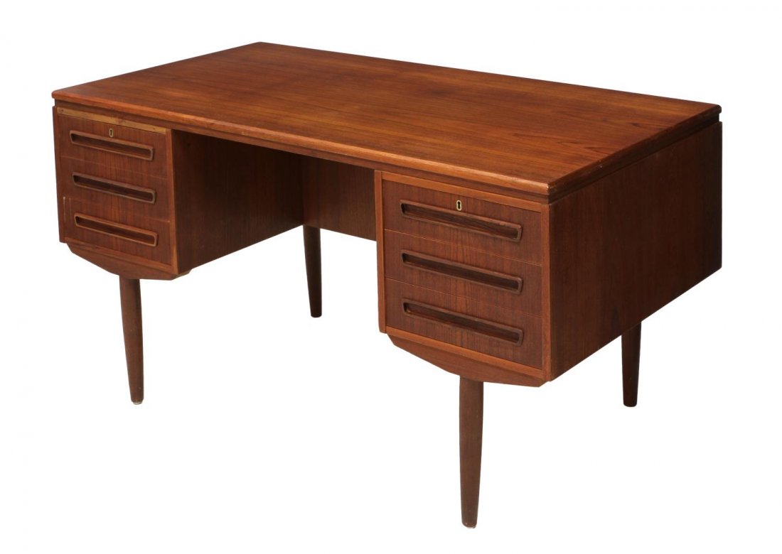 DANISH MID-CENTURY MODERN TEAK WRITING DESK (1 of 2)