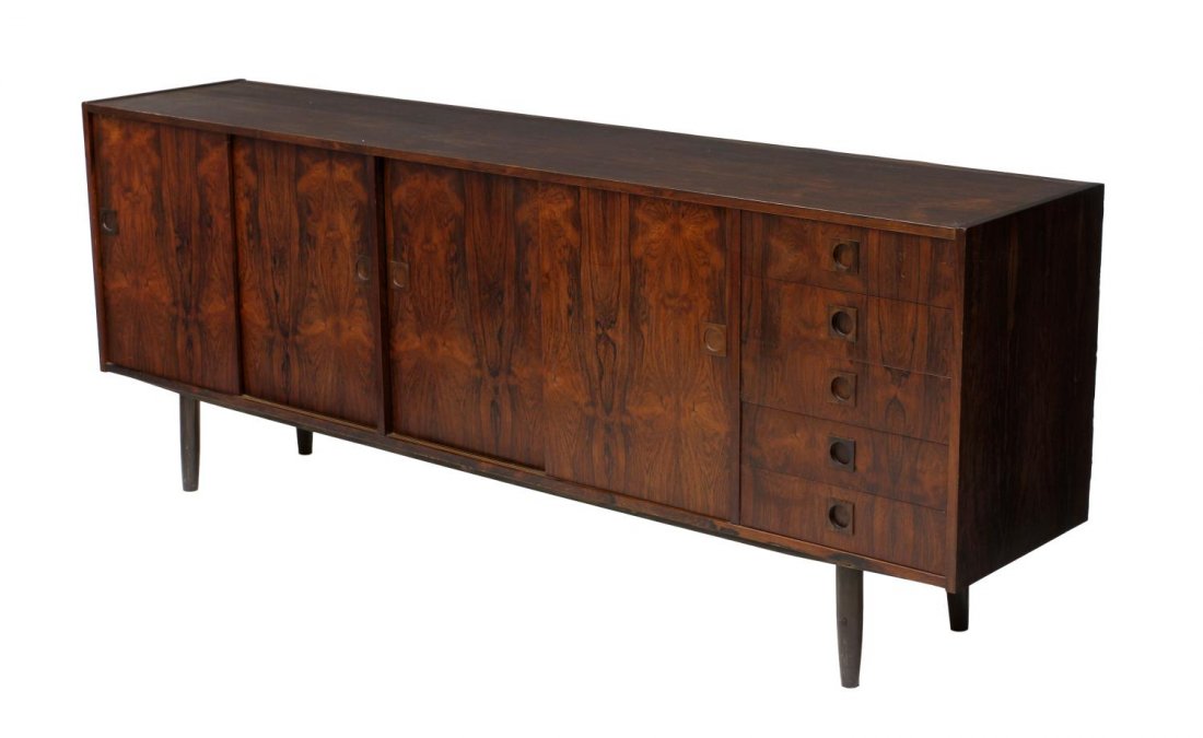 DANISH MID-CENTURY MODERN ROSEWOOD LOW SIDEBOARD (1 of 2)