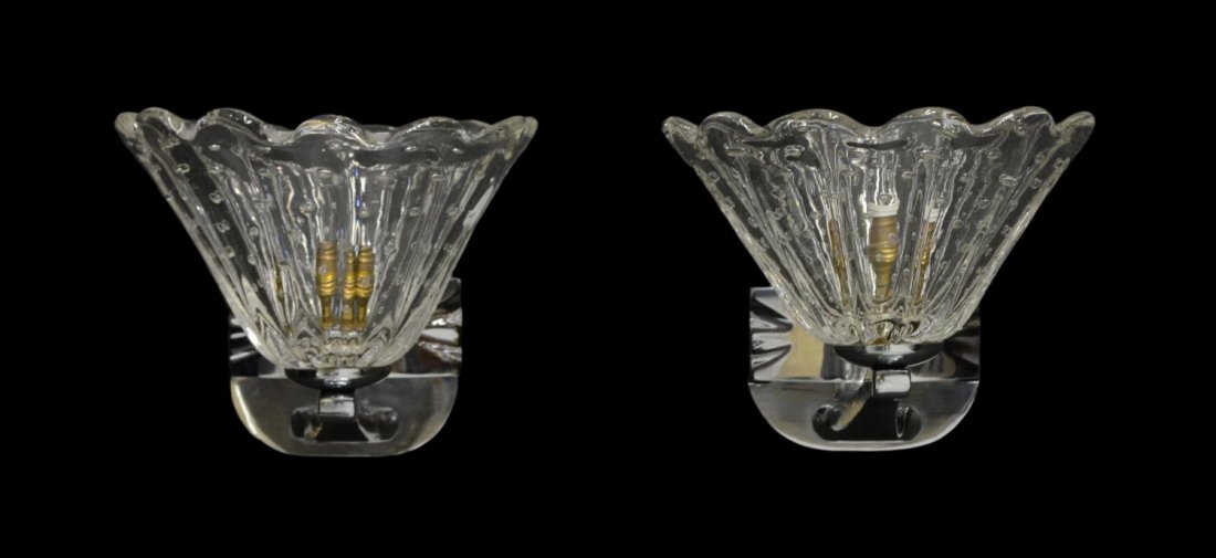 (2) BAROVIER MID-CENTURY MURANO ART GLASS SCONCES (1 of 3)