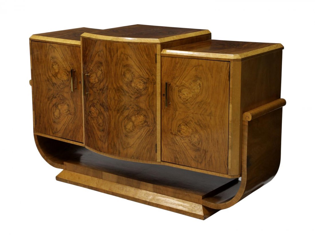 ART DECO BURLWOOD SIDEBOARD (1 of 4)