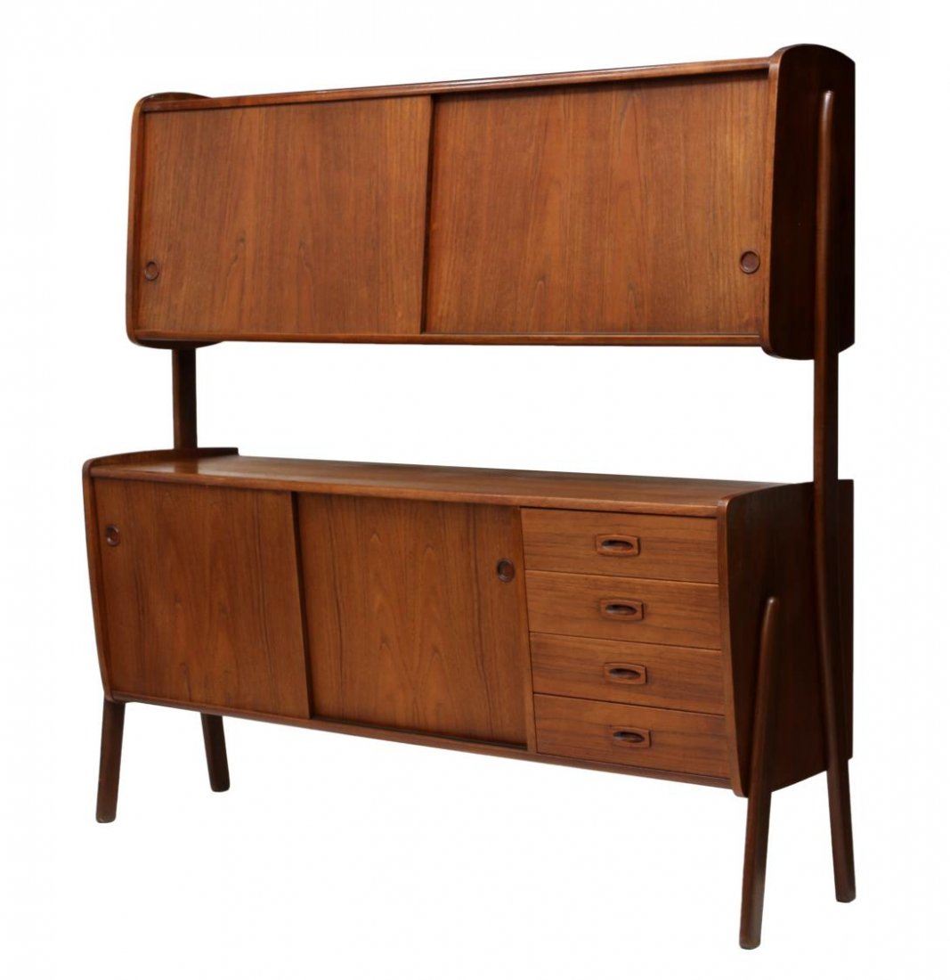 DANISH MID-CENTURY MODERN TWO PART SIDEBOARD (1 of 4)