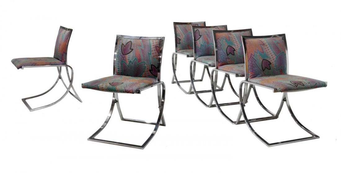 (6) MODERN CHROME FRAMED CHAIRS (1 of 4)
