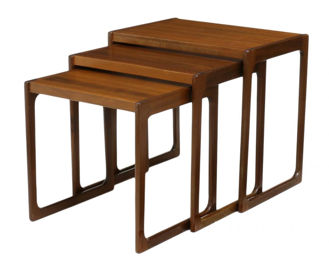 DANISH MID-CENTURY MODERN TEAKWOOD NESTING TABLES (1 of 3)