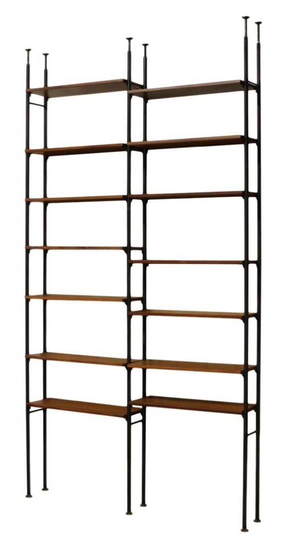 ITALIAN MID-CENTURY MODERN TALL DOUBLE BOOKCASE (1 of 1)