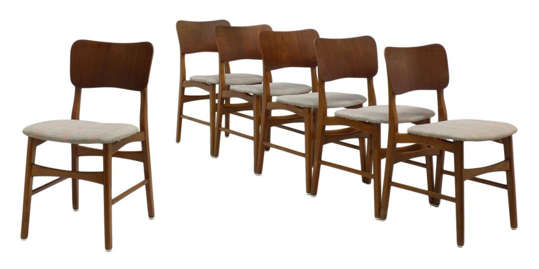 (6) DANISH MID-CENTURY MODERN TEAKWOOD SIDE CHAIRS (1 of 4)