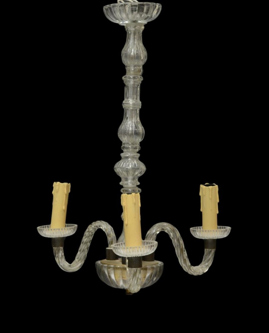 ITALIAN MURANO ART GLASS 3-LIGHT CHANDELIER (1 of 3)