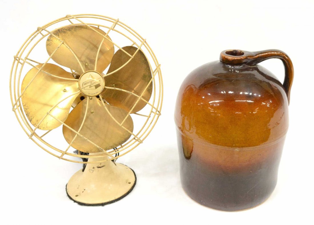(2) Emerson Electric 6250-G Fan & Brown Glaze Jug (1 of 7)