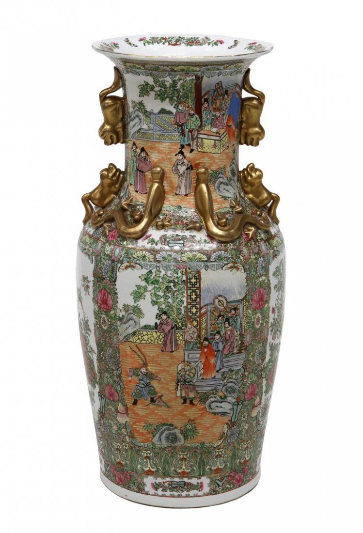 LARGE CHINESE ENAMELED PORCELAIN FLOOR VASE (1 of 5)