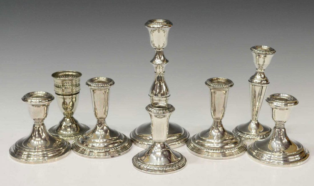 (8) STERLING SILVER CANDLE HOLDERS (1 of 4)