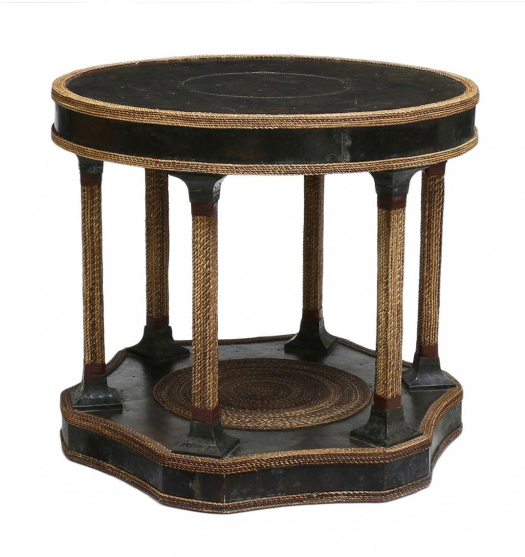 MAITLAND-SMITH WOVEN ROPE & METAL MOUNTED TABLE (1 of 4)
