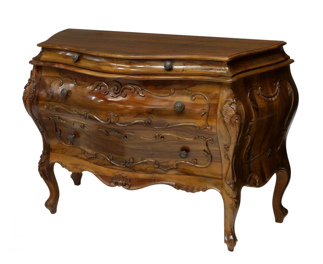 LOUIS XV STYLE BOMBE COMMODE (1 of 3)