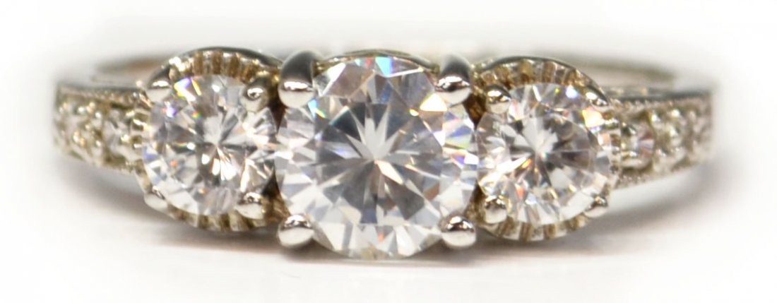 LADIES STERLING SILVER & CUBIC ZIRCONIA RING (1 of 5)