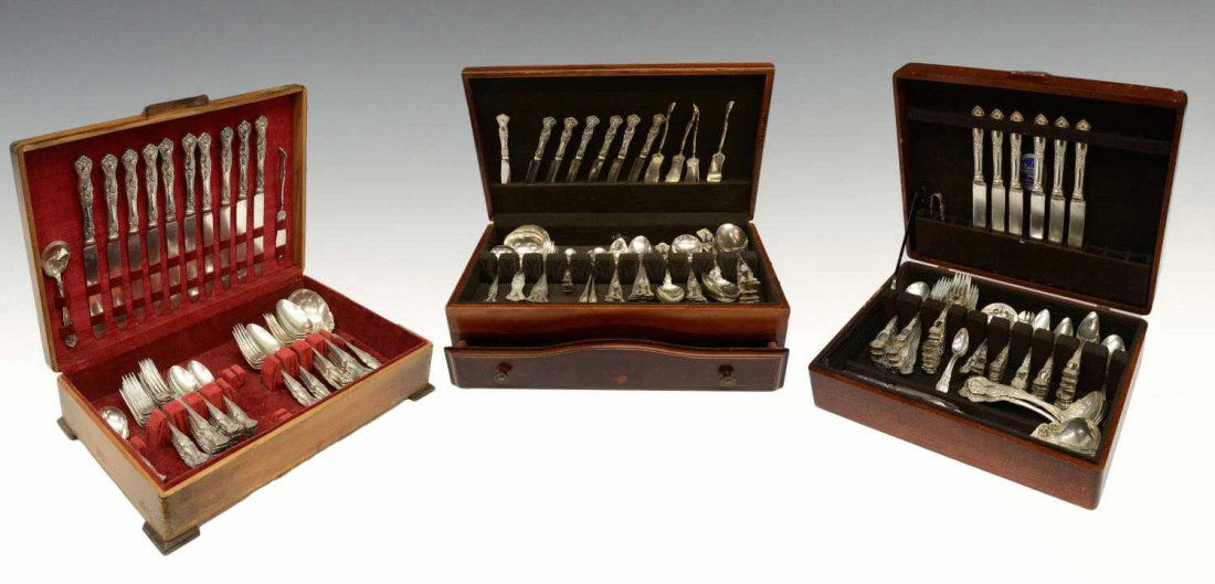 (2) VINTAGE SILVERPLATE FLATWARE SERVICE SETS (1 of 9)