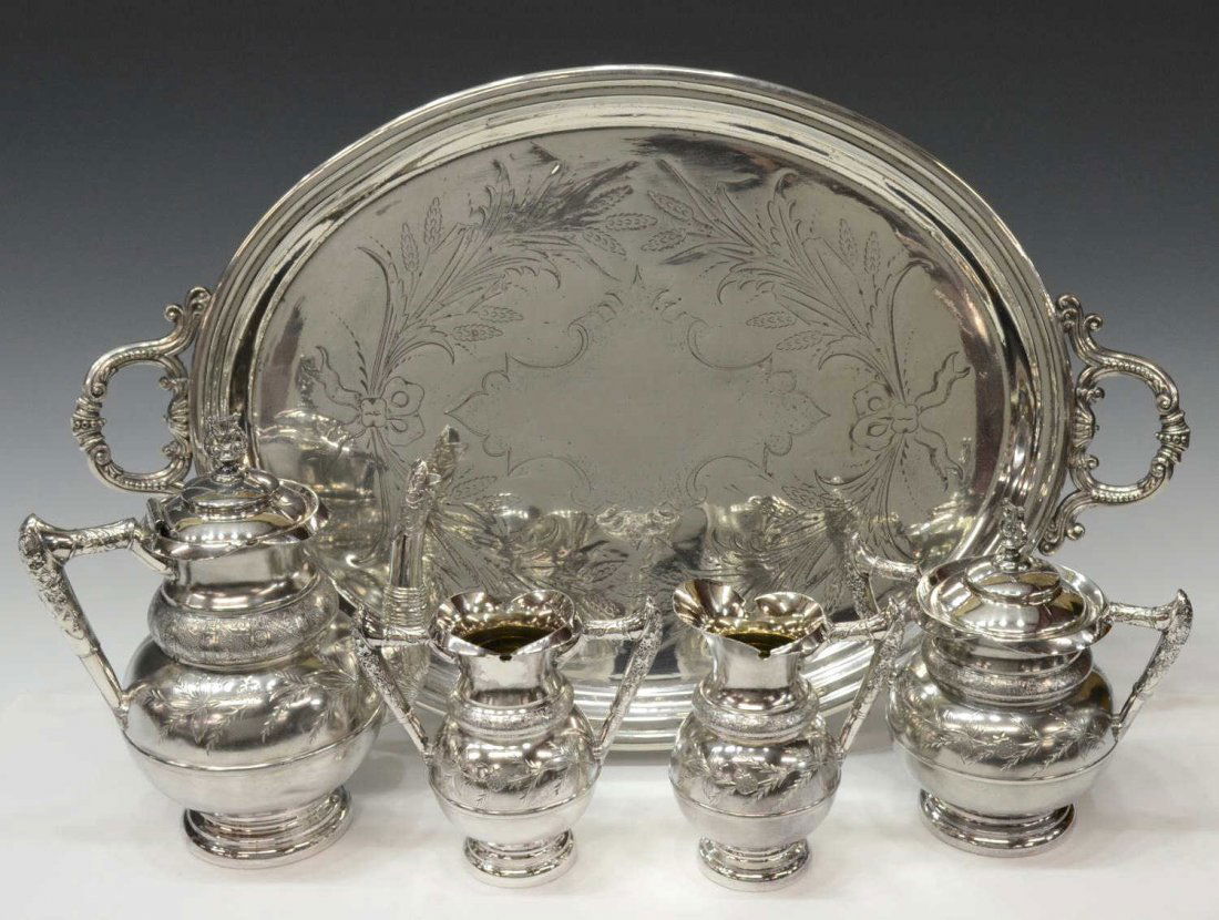 AMERICAN AESTHETIC SILVERPLATE COFFEE SERVICE (1 of 5)