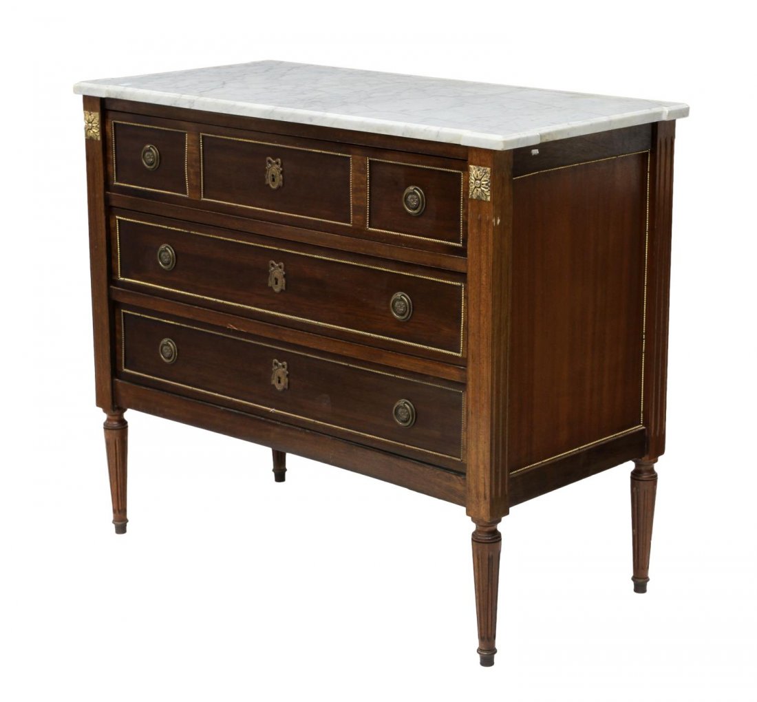 LOUIS XVI STYLE MARBLE TOP COMMODE (1 of 3)