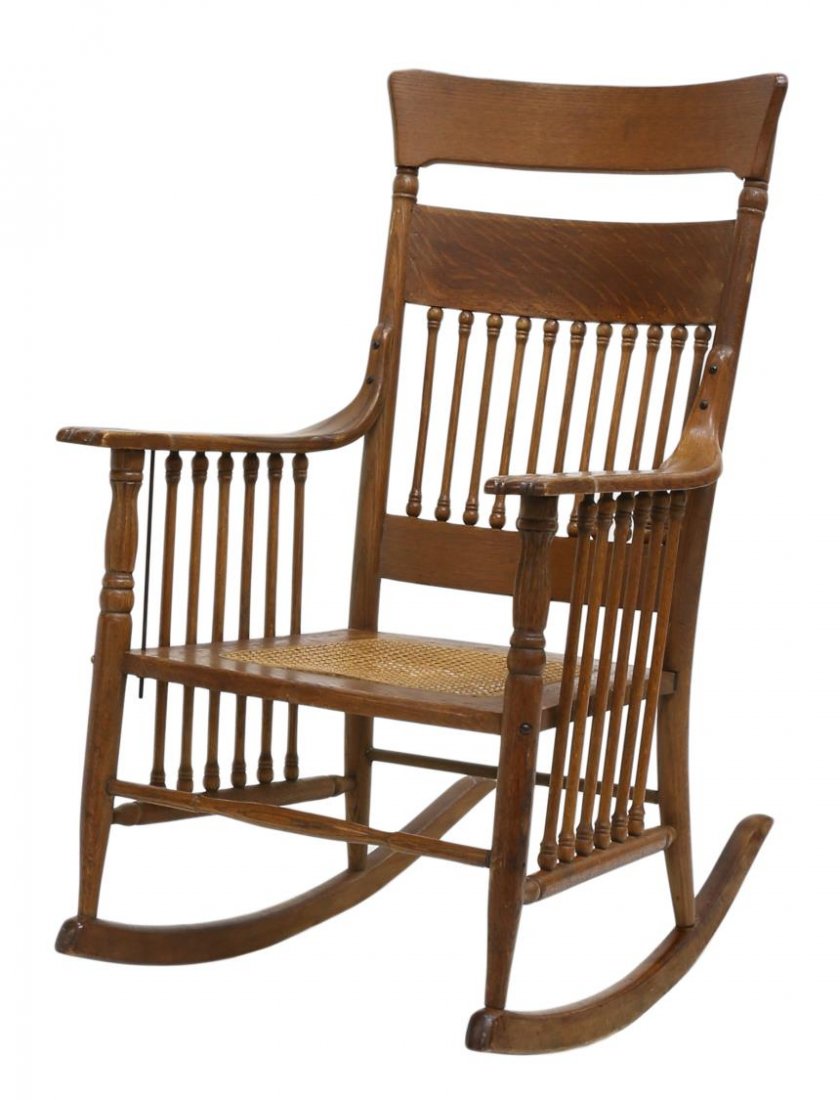ANTIQUE AMERICAN OAK ROCKING CHAIR (1 of 3)