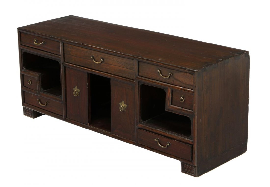 DIMINUTIVE ASIAN CHEST OF SEVEN DRAWERS (1 of 3)