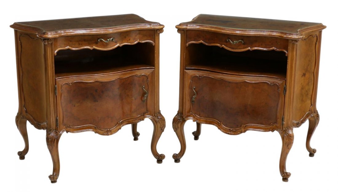 (2) ITALIAN LOUIS XV STYLE BURLWOOD SIDE TABLES (1 of 6)