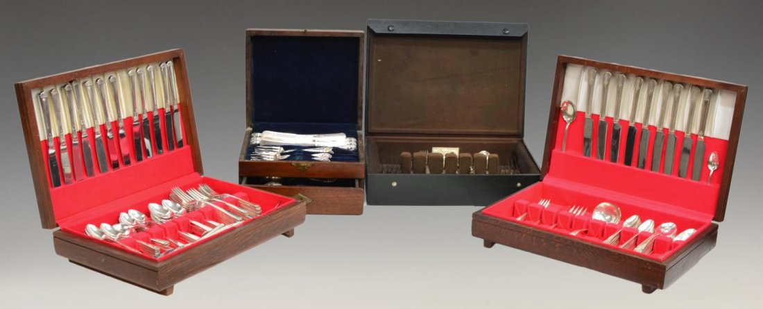 (4) VINTAGE SILVERPLATE FLAWARE SERVICE SETS (1 of 6)