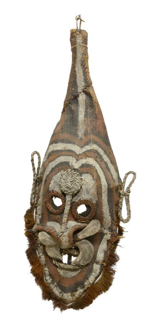 LARGE TRIBAL POLYCHROME WOVEN MASK (1 of 6)