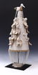 AFRICAN YORUBA BEADED WHITE OBA'S CROWN HEADDRESS - 2