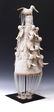 AFRICAN YORUBA BEADED WHITE OBA'S CROWN HEADDRESS - 3