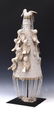 AFRICAN YORUBA BEADED WHITE OBA'S CROWN HEADDRESS - 4