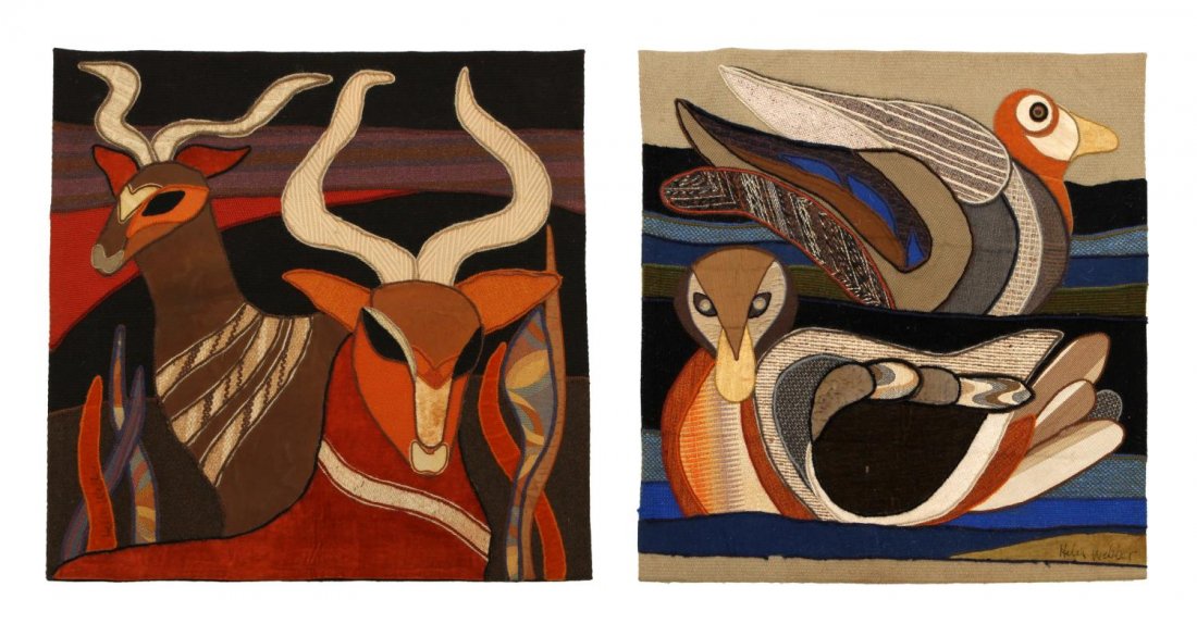 (2) HELEN WEBBER TAPESTRIES, ANTELOPE & DUCKS (1 of 7)